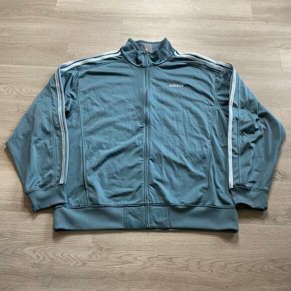 Adidas Adicolor Classics 3 Stripes Full Zip Powder Blue Track Jacket Size XL - Picture 3 of 6